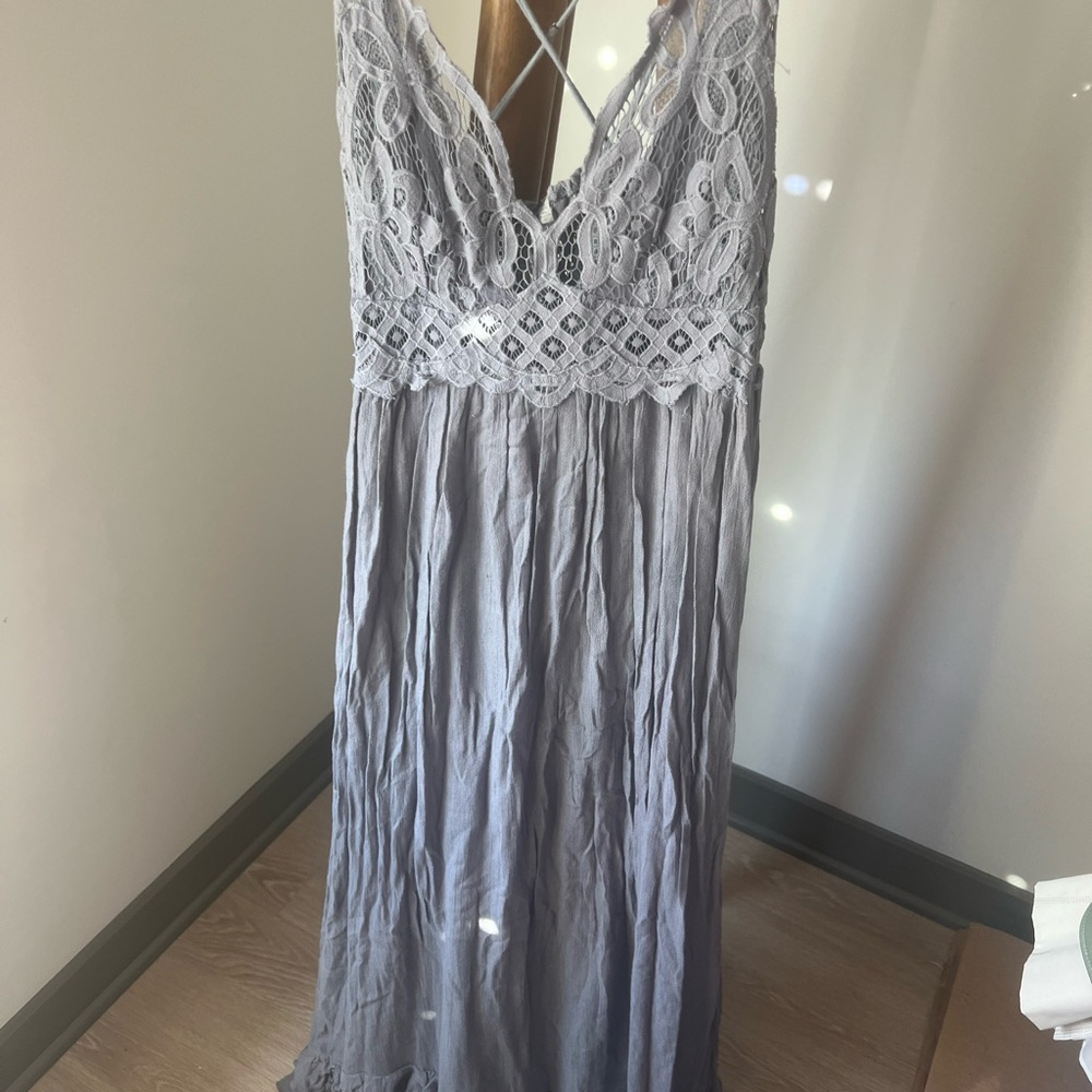 FP Movement by Free People Silver Lace Maxi Dress